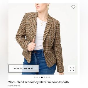 Houndstooth wool blazer